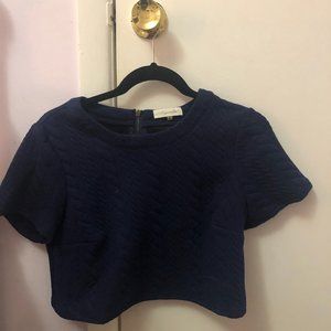 Navy crop top blouse
